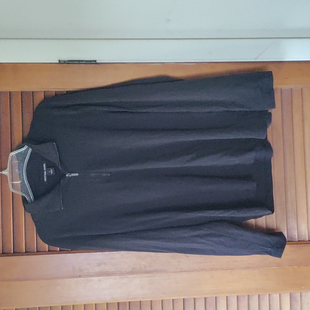 Michael kors woman size large black quarter zip cotton shirt